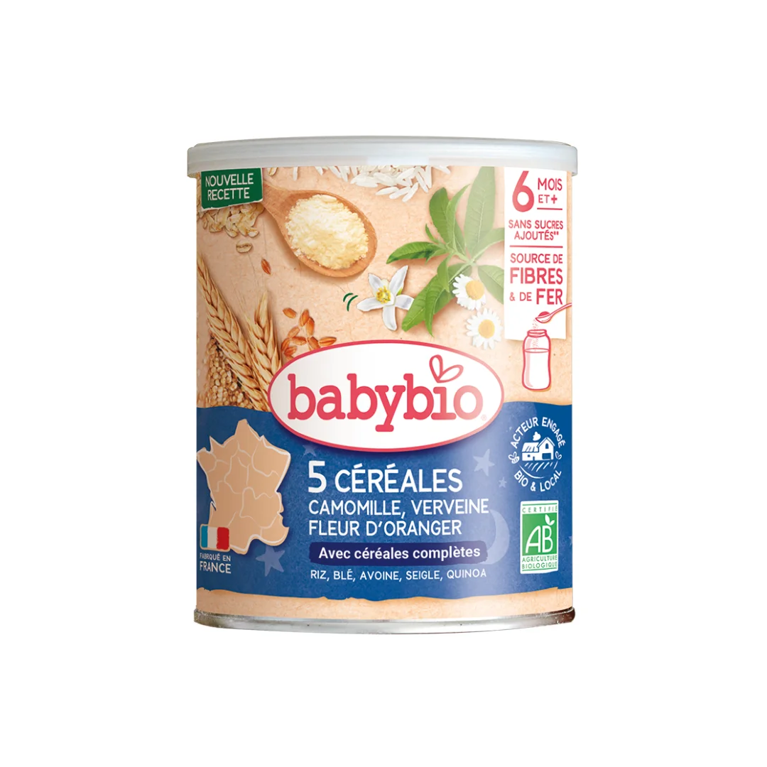 BABYBIO CEREALES VERVEINE FLEUR DORANGER CAMOMILLE