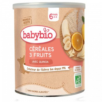 BABYBIO CEREALES 3 FRUITS AVEC QUINOA