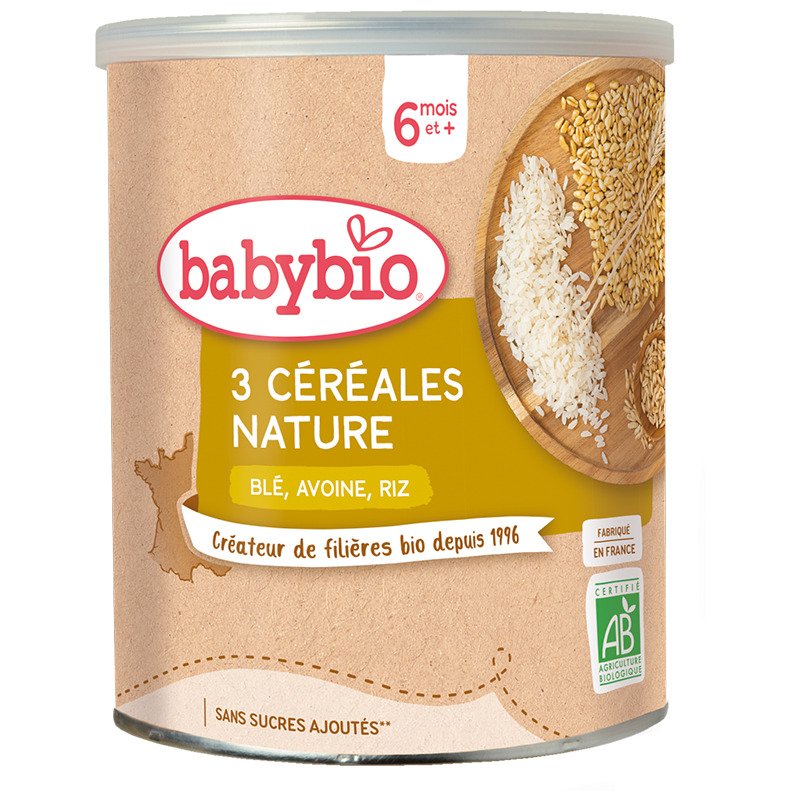 BABYBIO 3 CEREALES NATURE BLE AVOINE RIZ