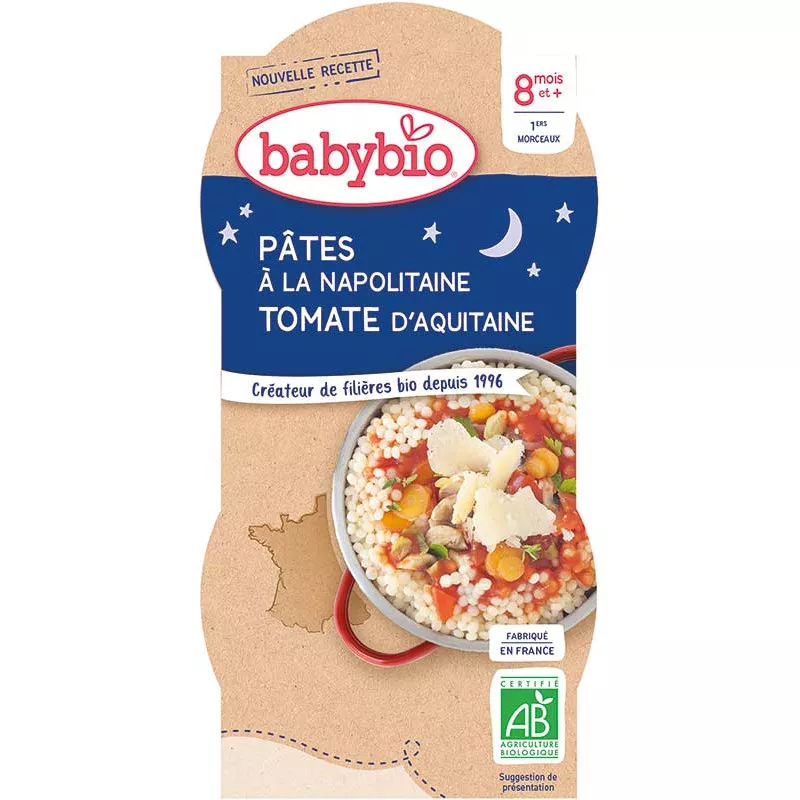 BABYBIO BOL BONNE NUIT PATES NAPOLITAINES 2x200G