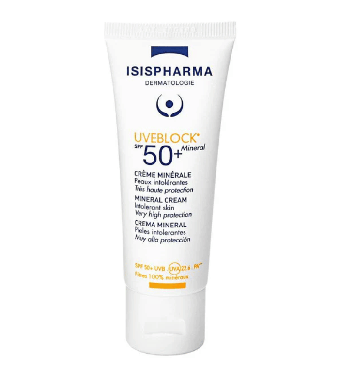 Isispharma Uveblock Crème Minérale SPF50+ Peaux Intolérantes 40ml