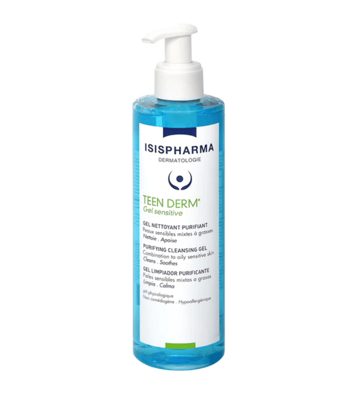 Isispharma Teen Derm Gel Nettoyant Purifiant Peaux Sensibles à Imperfections 400ml