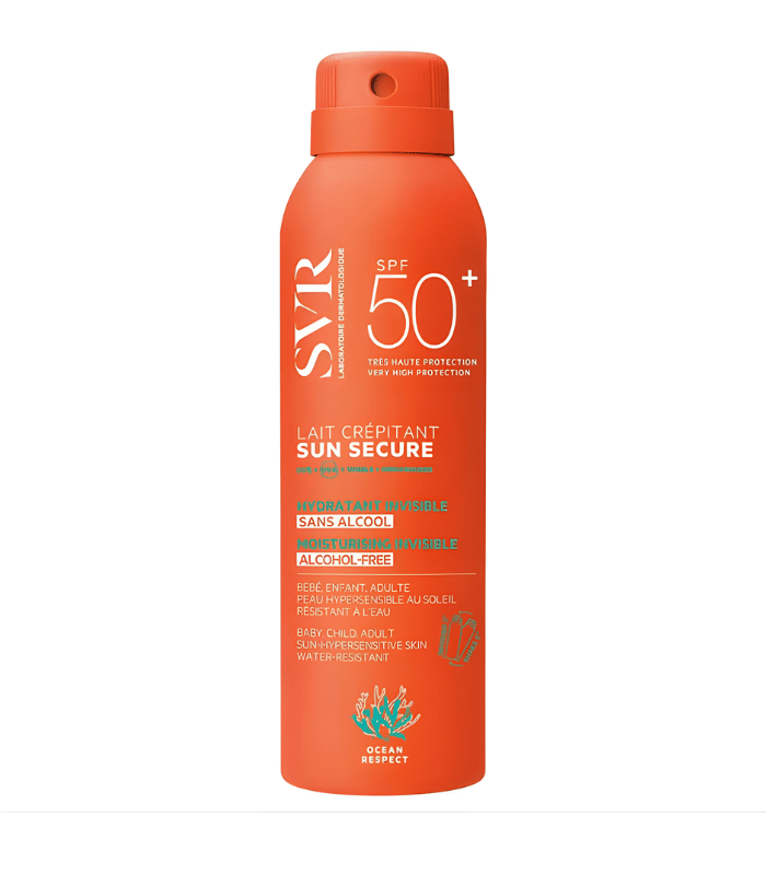 Svr Sun Secure Lait Crépitant SPF50+ Spray Solaire Hydratant Invisible Sans Alcool 200ml