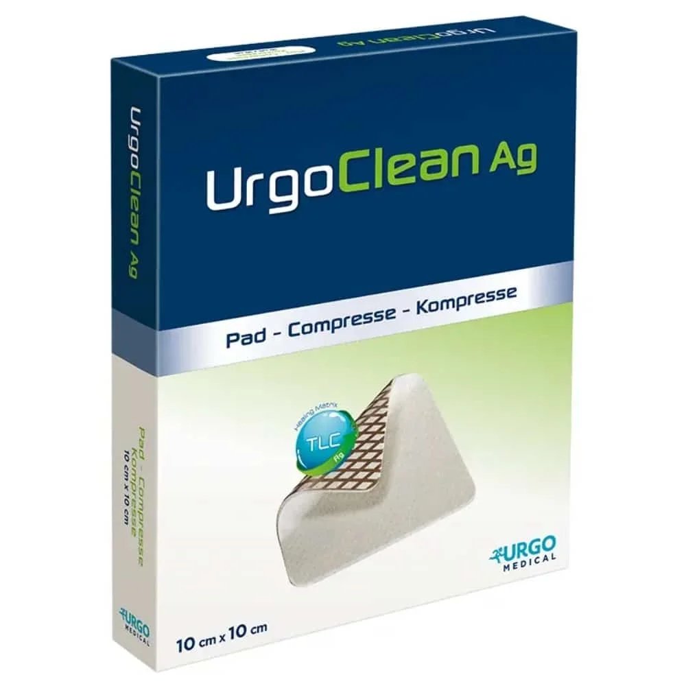 URGO URGOCLEAN AG 10 cm × 10 cm – Compresse antibactérienne stérile