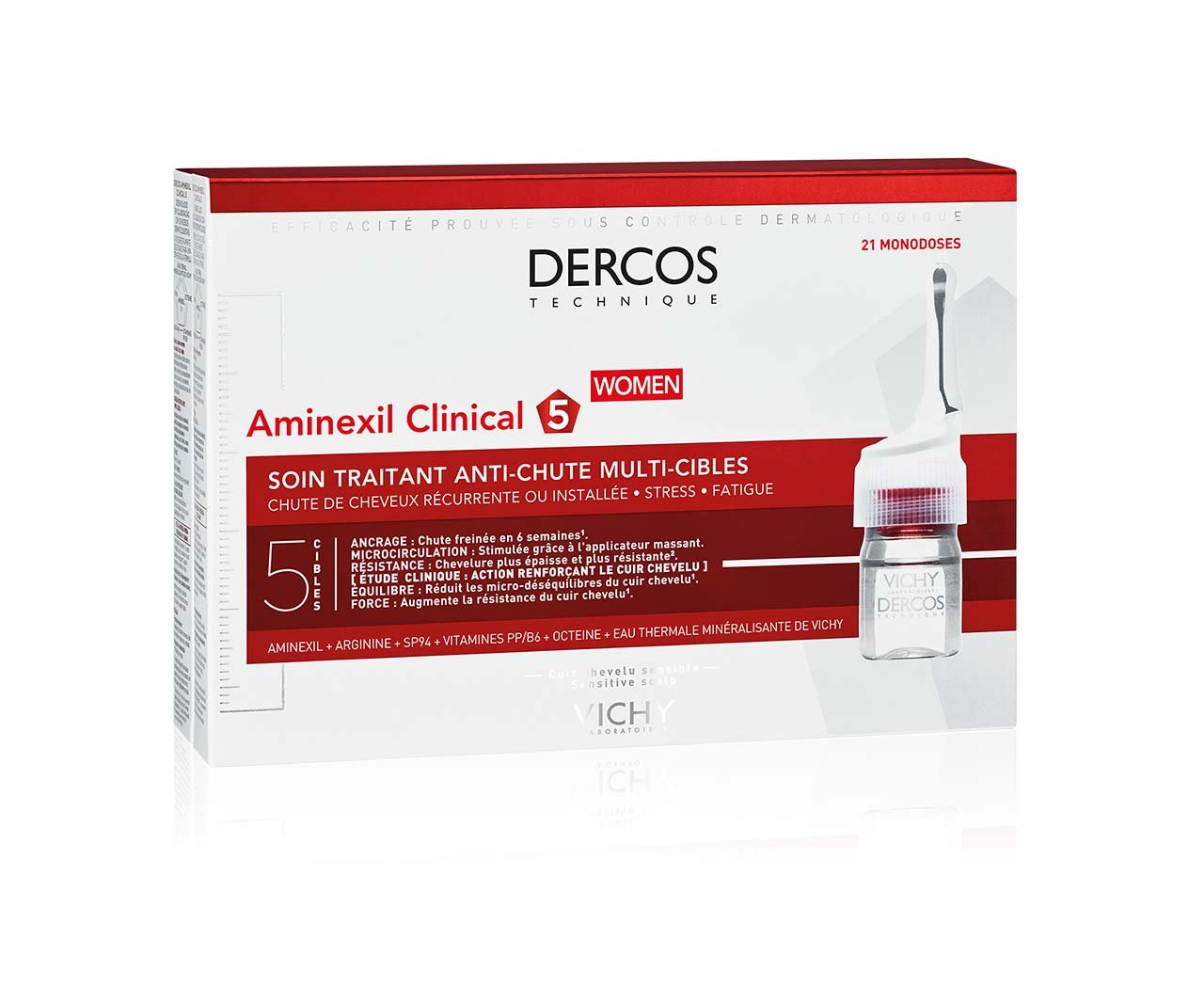Dercos Aminexil Clinical 5 – Femmes 21 ampoules