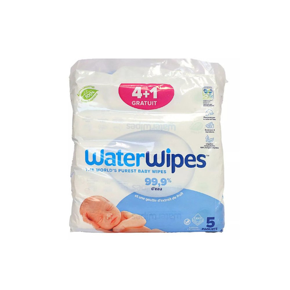 Waterwipes lingettes bébé 4+ 1 OFFERT