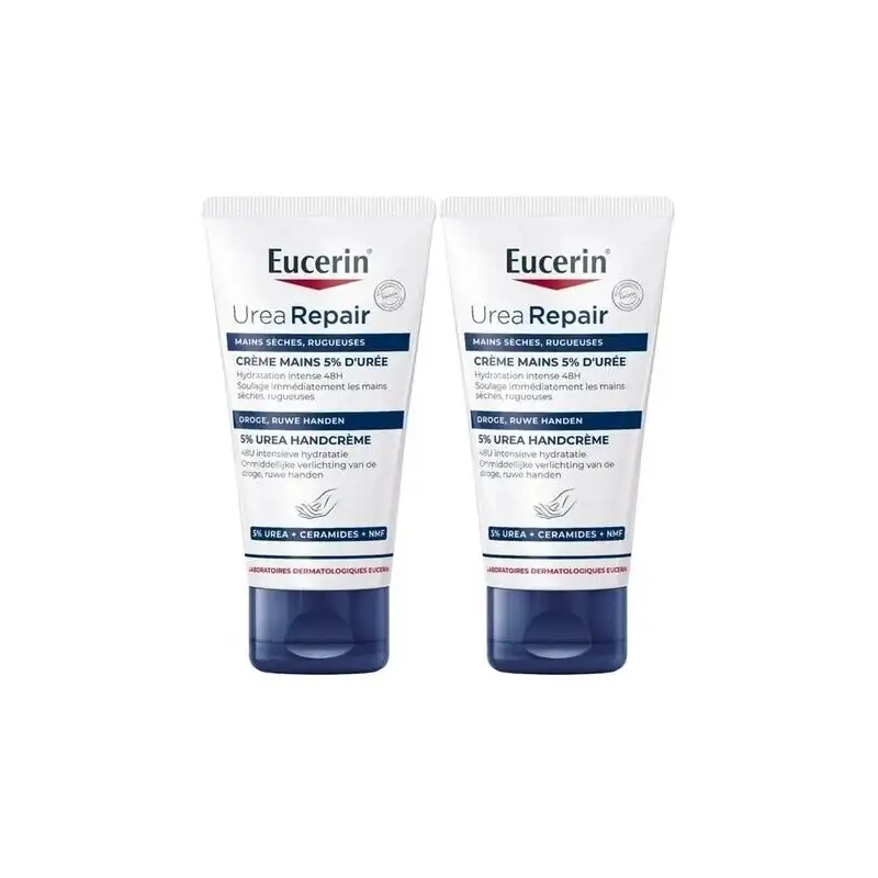 EUCERIN UREA REPAIR PLUS CREME MAINS 5% D&rsquo; UREE 75 M + 1 OFFERT