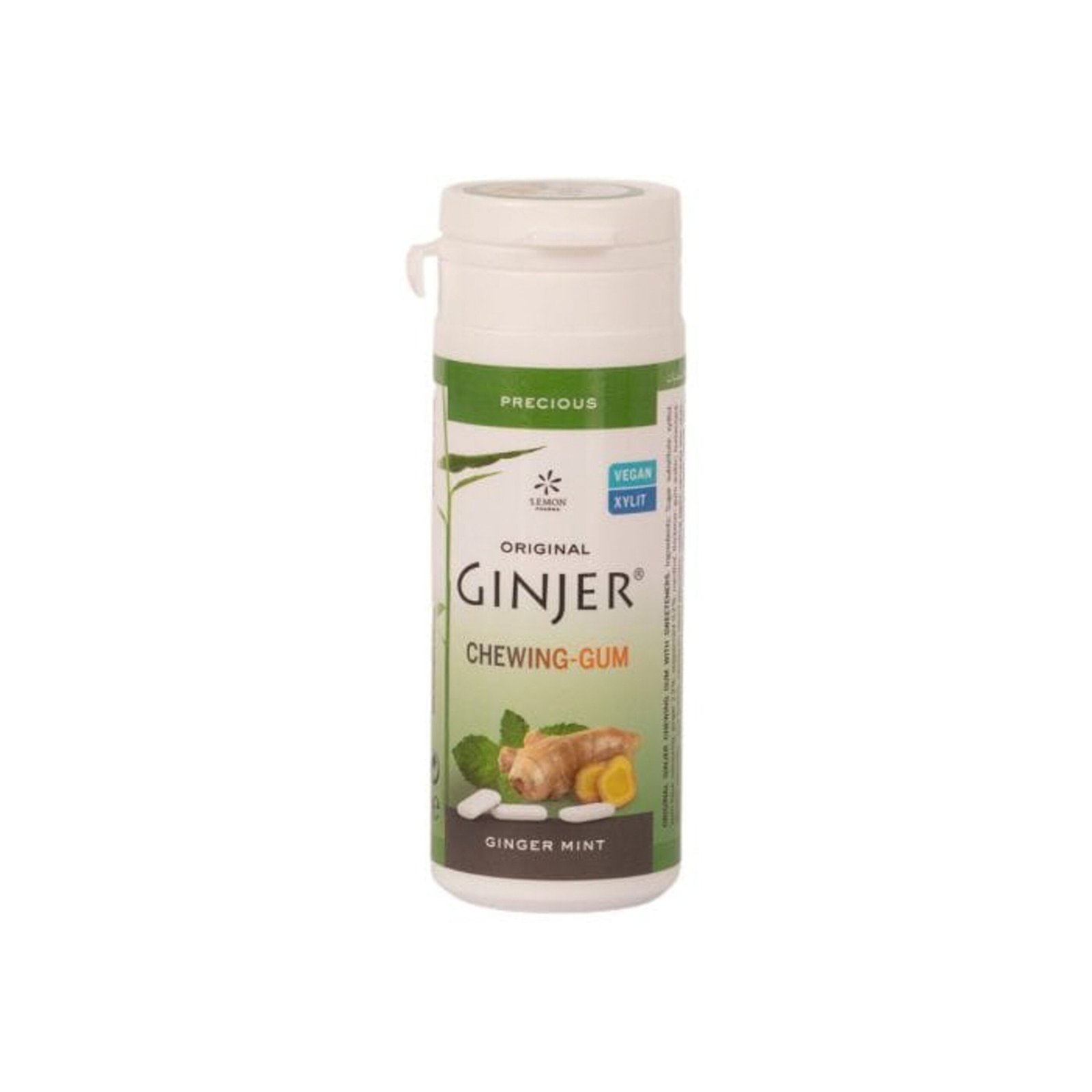 LEMON PHARMA – Ginjer Chewing-gum Goût Gingembre Menthe – 30g