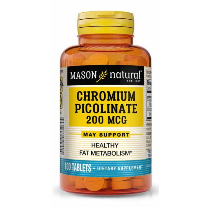 MASON NATURAL CHROMIUM PICOLINATE 200 MCG 100 TABLETS