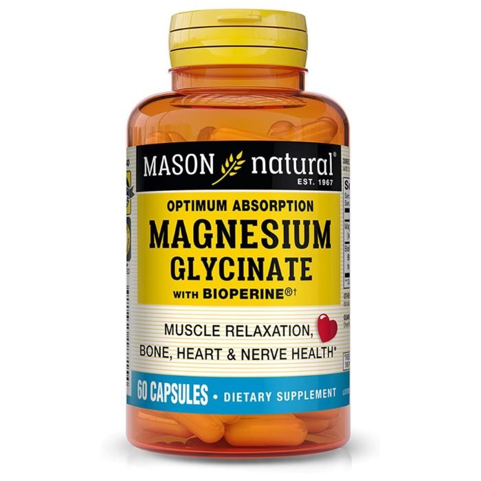 MASON NATURAL MAGNESIUM GLYCINATE WITH BIOPERINE 60 CAPSULES