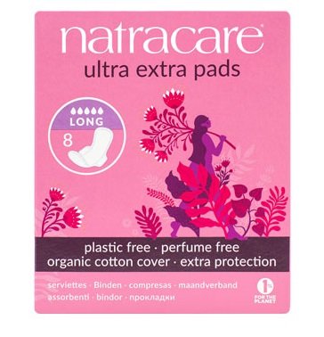 Natracare Serviettes Naturelles Ultra Extra Long 8 Unités