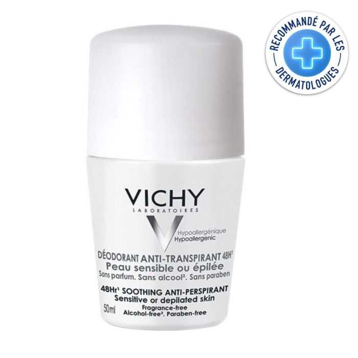 VICHY DÉODORANT ANTI-TRANSPIRANT 48H – BILLE PEAU SENSIBLE OU ÉPILÉE 50 ML
